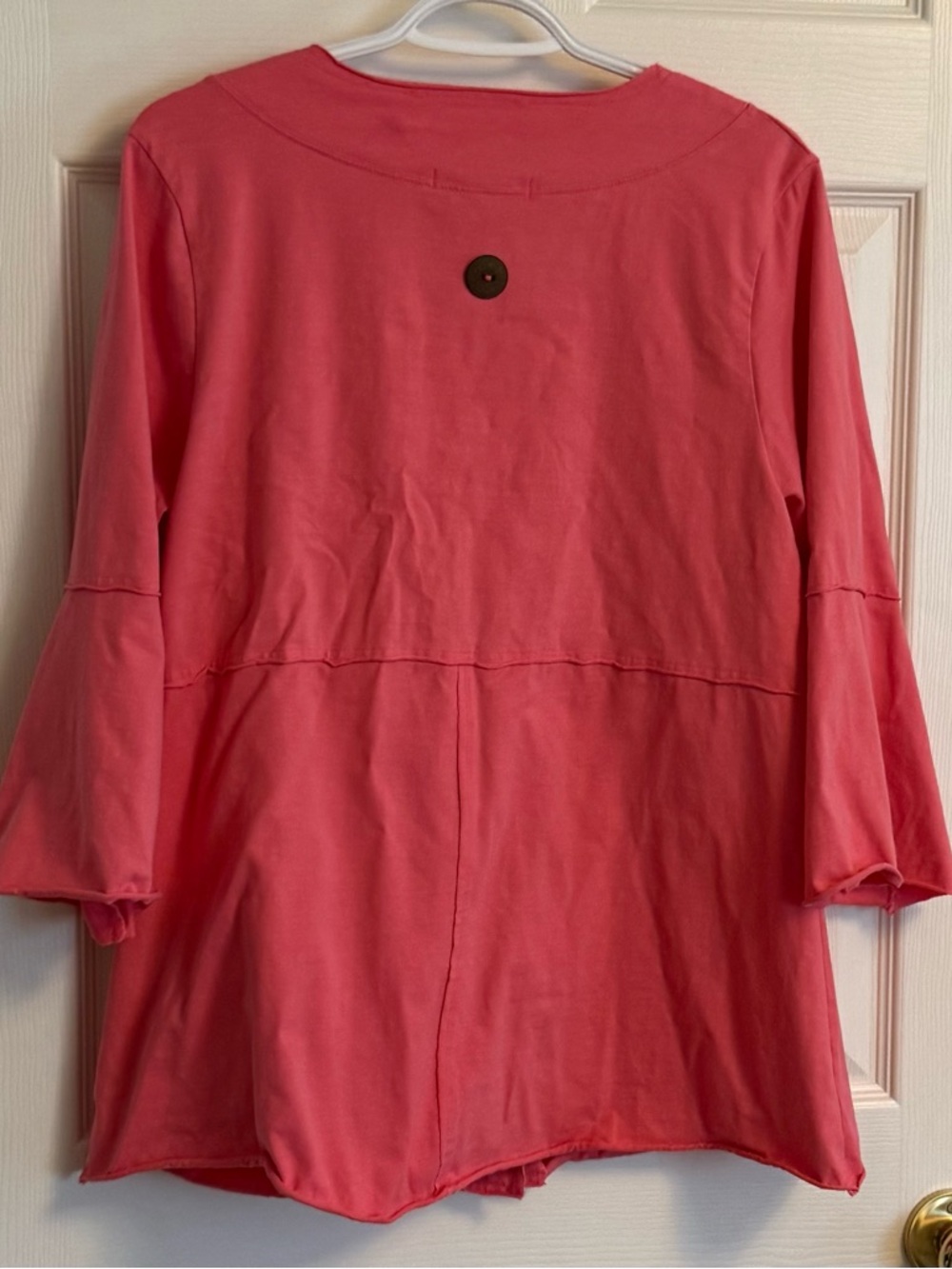 Neon Buddha- Cotton Shirt Too Coral Button-Front Sweatshirt Size Large - Picture 3 of 5